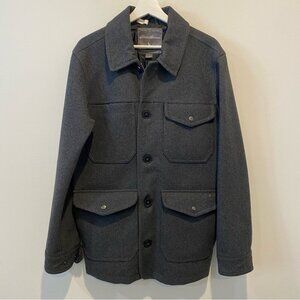 Eddie Bauer Men's M Bulman Creek Wool Pea Coat in Grey
